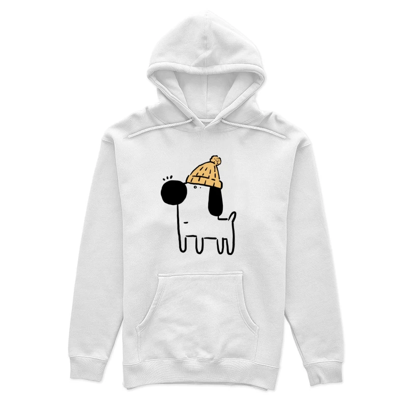 Hund mit Mütze Illustration Damen Pullover Hoodie