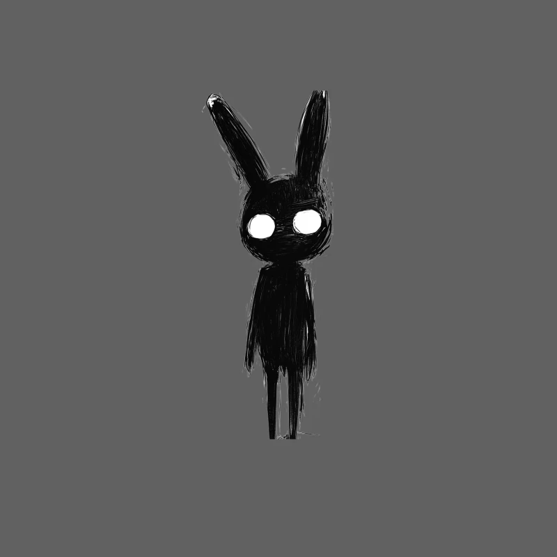 Dark Minimalist Creepy Rabbit Sketch Male Tank Top