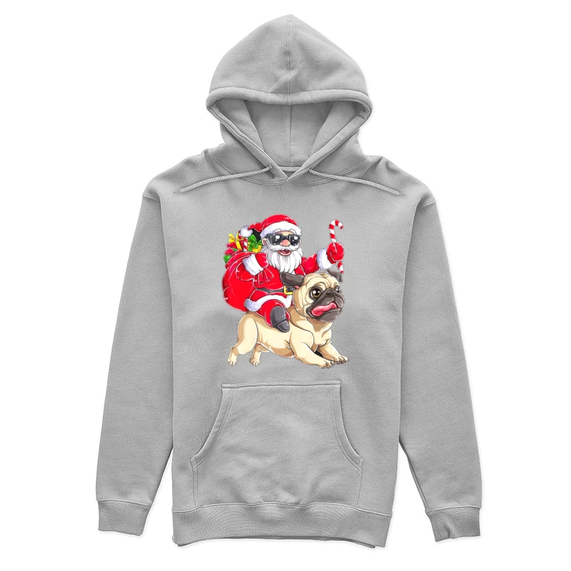 Père Noël branché sur un carlin Femme Sweat à capuche
