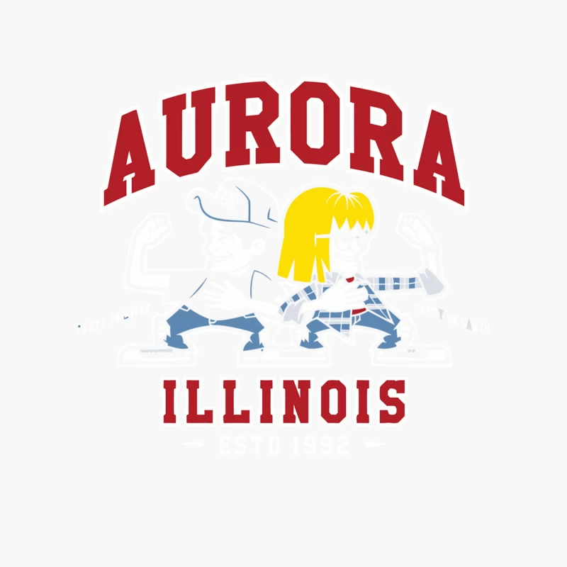 Aurora Illinois Ice Skating Mascot Logo Cotton Tote Bag