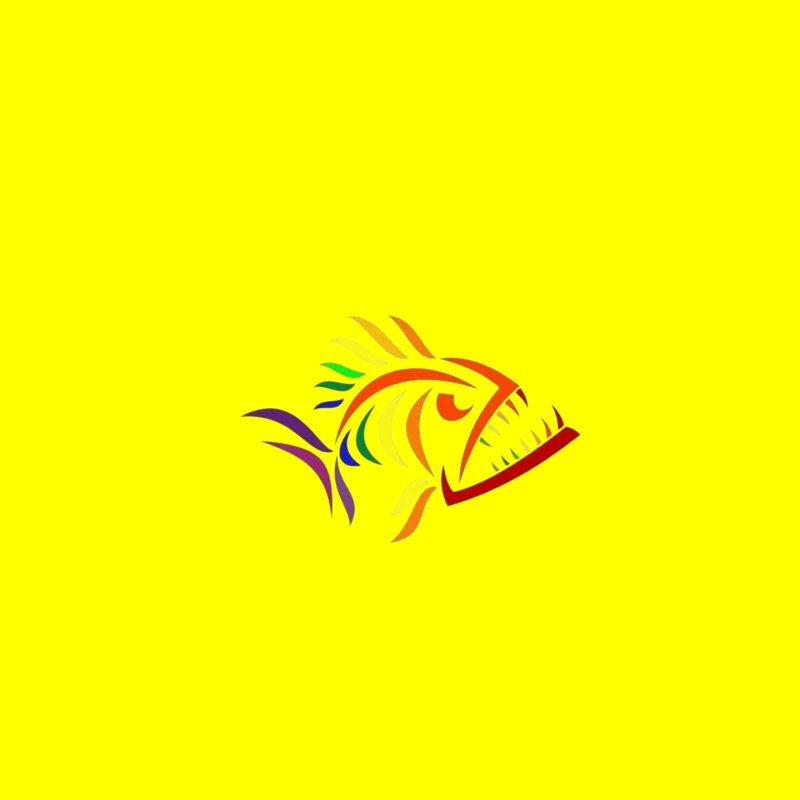 Colorful Artistic Fish Illustration Mouse Pad
