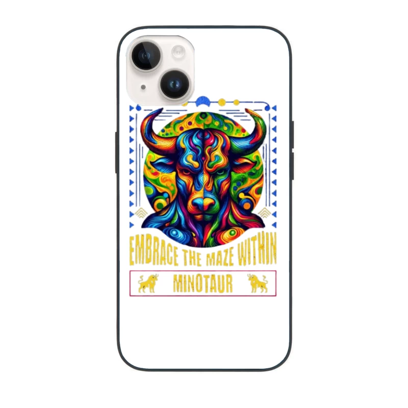 Psychedelic Minotaur: Embrace the Maze Within iPhone Case