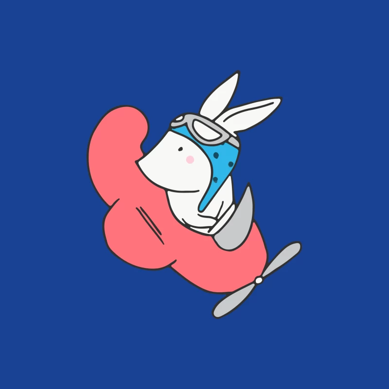 Lapin volant en avion jouet Femme T-Shirt
