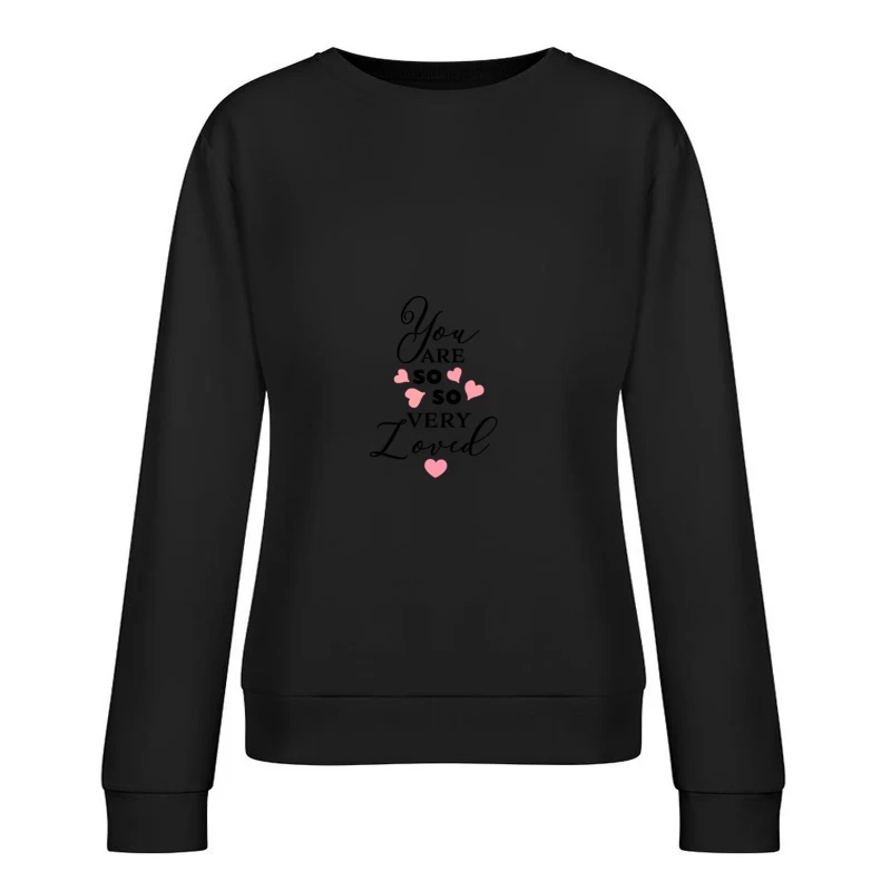 Motif de chat avec coeurs roses Femme Sweat-shirt à enfiler