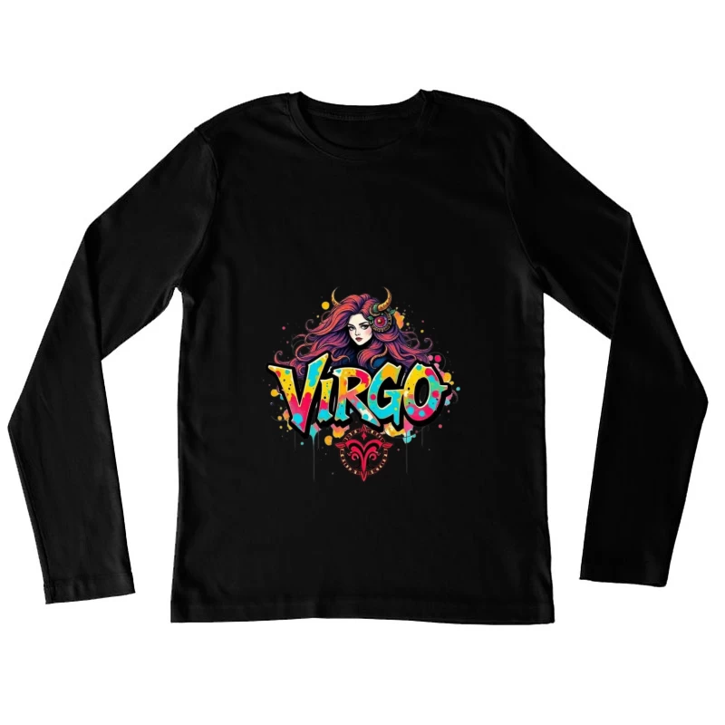 Colorful Virgo Zodiac Art Female Long Sleeve T-Shirt
