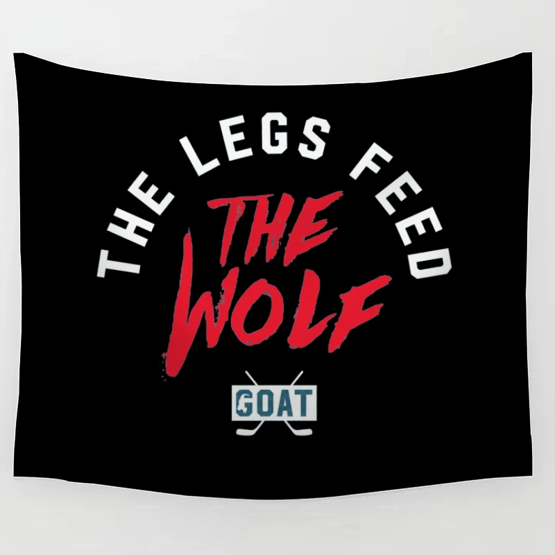 The Wolf and Goat Text Design with Minimalist Typography Tapestry