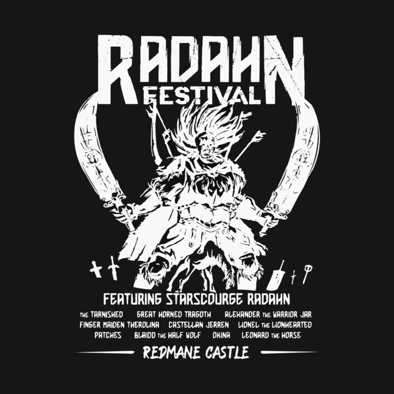 Black and White Manga-Style Festival Poster for Radahn Event Male Long Sleeve T-Shirt