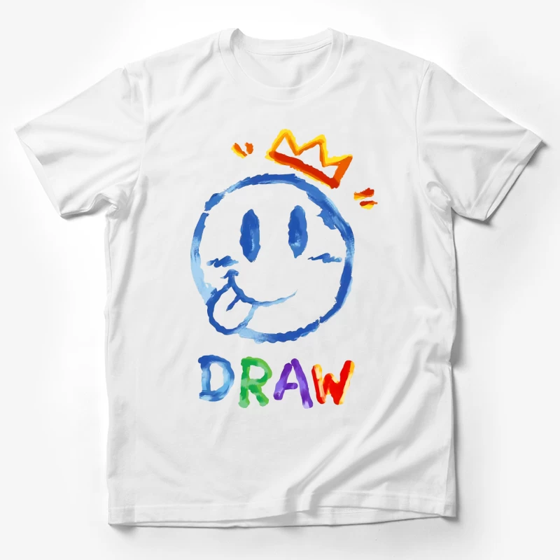 Lächelndes Gesicht mit Krone Herren T-Shirt