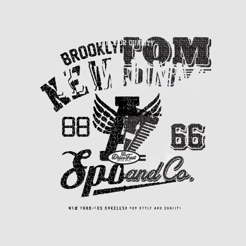 Rohes Denim-Design mit Route 66 Motiv Herren Pullover Hoodie
