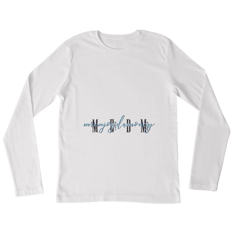 Moderner Schriftzug in Hellblau Damen Langarm T-Shirt