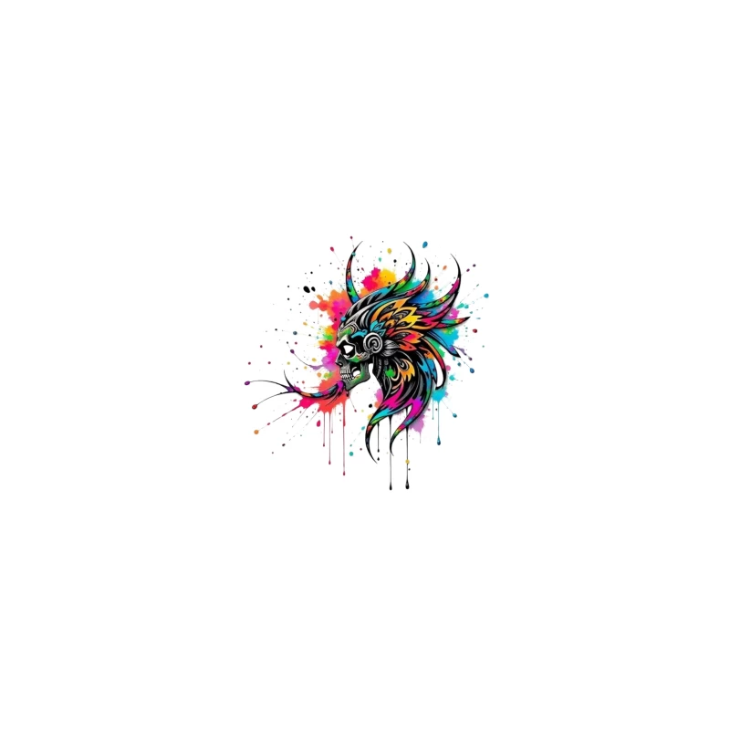 Colorful Tribal Skull Art Coffee Mug