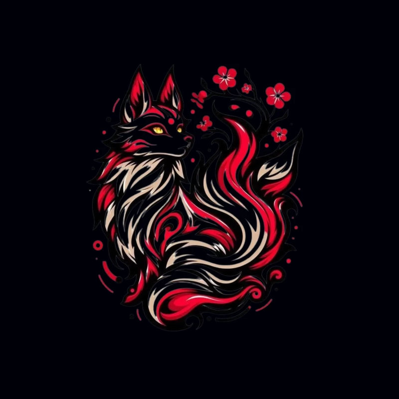 Artistic Fox Design Tapestry