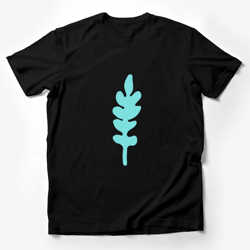 Silhouette de feuille turquoise Homme T-Shirt