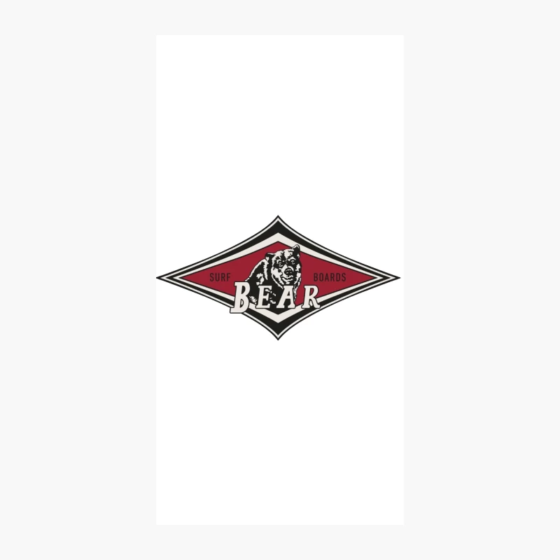 Vintage Bear Surf Boards Logo in Diamond Shape iPhone Case