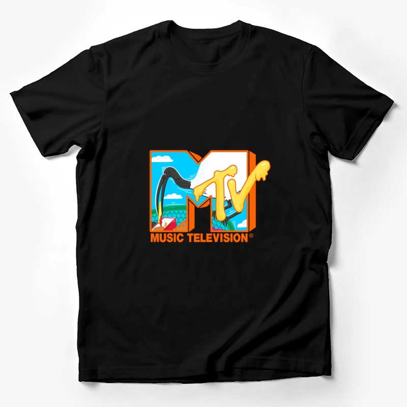 Kreatives MTV Logo mit bunten Elementen Herren T-Shirt