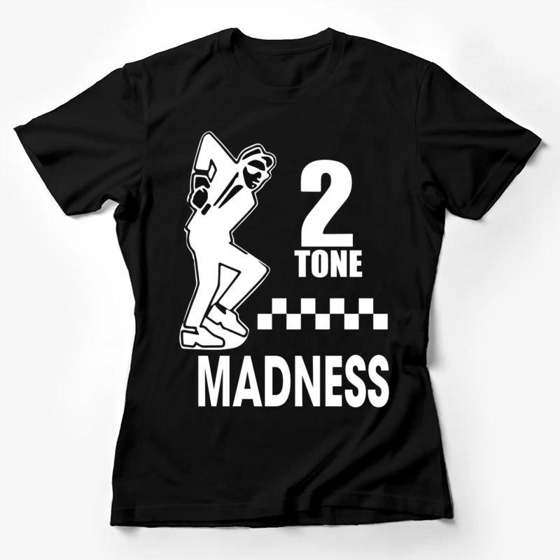 2 Tone Madness Band Logo with Dancing Mascot Female T-Shirt