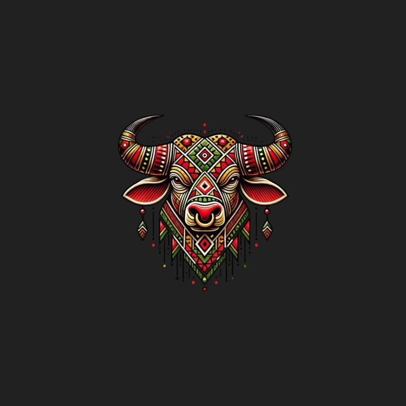 Decorative Bull Artwork Bucket Hat