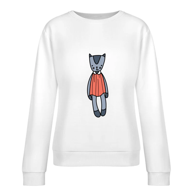 Jouet chat en peluche avec robe rouge Femme Sweat-shirt à enfiler
