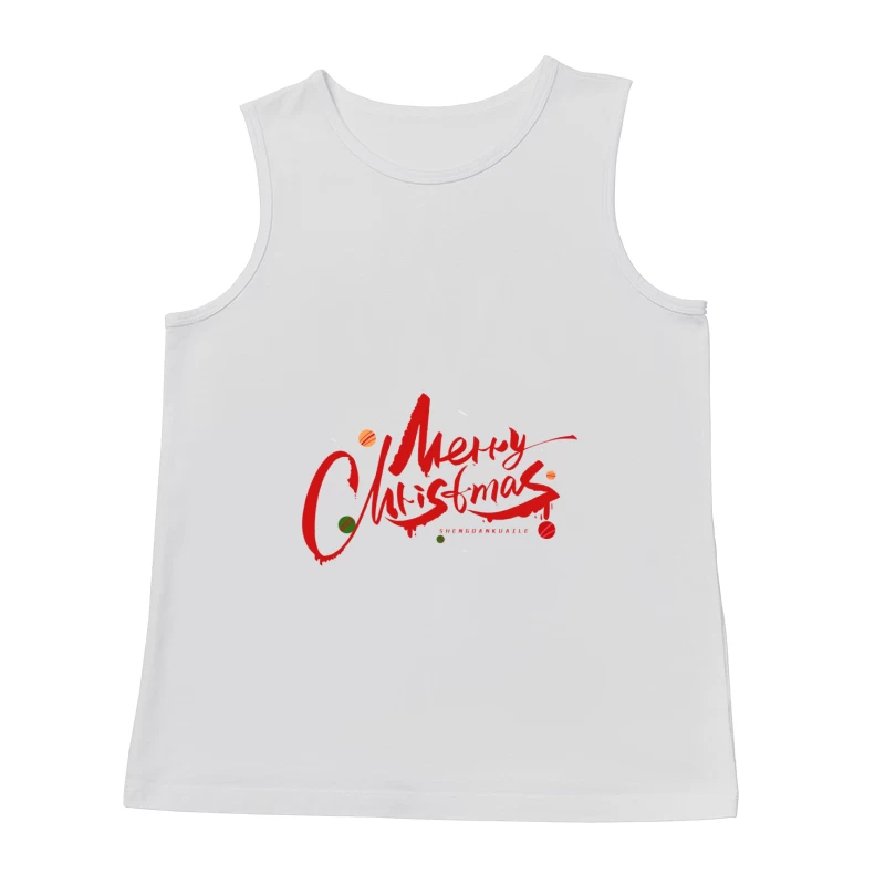 Fröhliche Weihnachten Design mit Kugeln Herren Tanktops