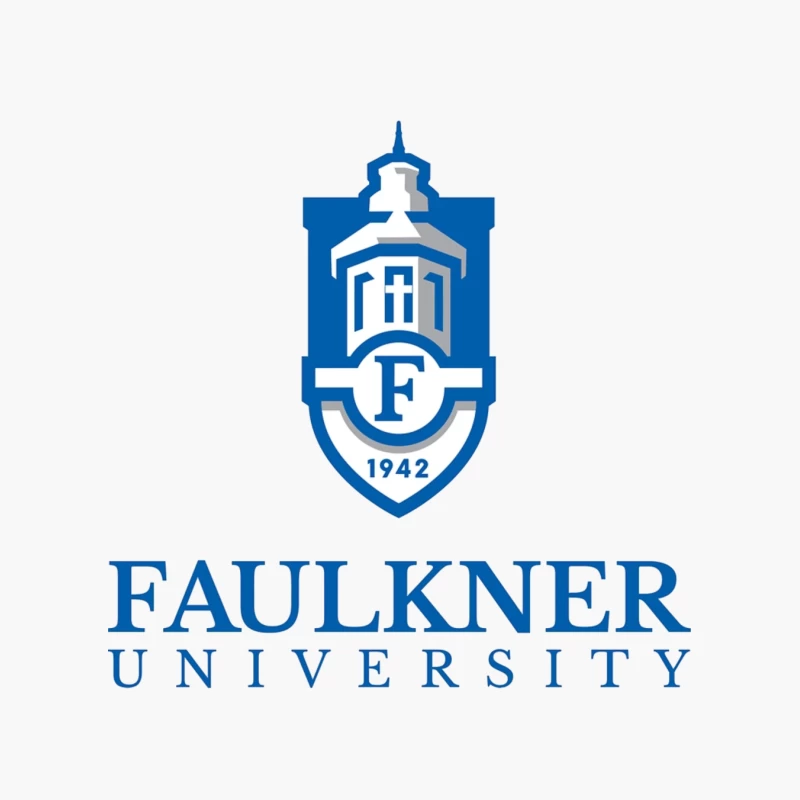 Faulkner University Logo - Educational Shield with Church Spire Design from 1942 Cotton Tote Bag