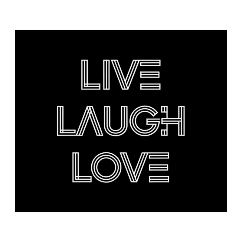 Minimalist White Typography: Live Laugh Love Inspirational Quote Design Tapestry
