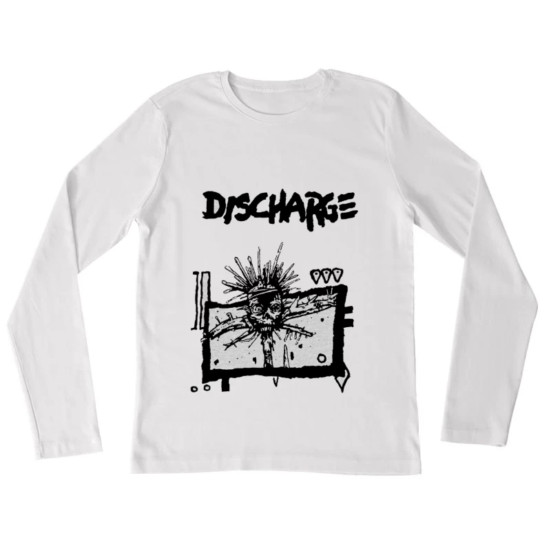 Discharge Punk Band Skull Logo Artwork Female Long Sleeve T-Shirt