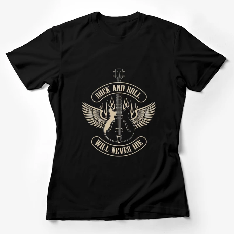 Rock and Roll Guitar Design Female T-Shirt