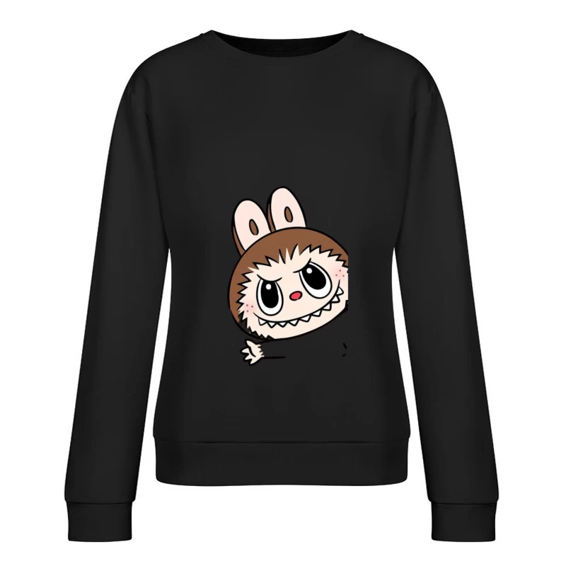 Niedliche Cartoon-Kreatur mit Hasenohren Damen Pullover Sweatshirt