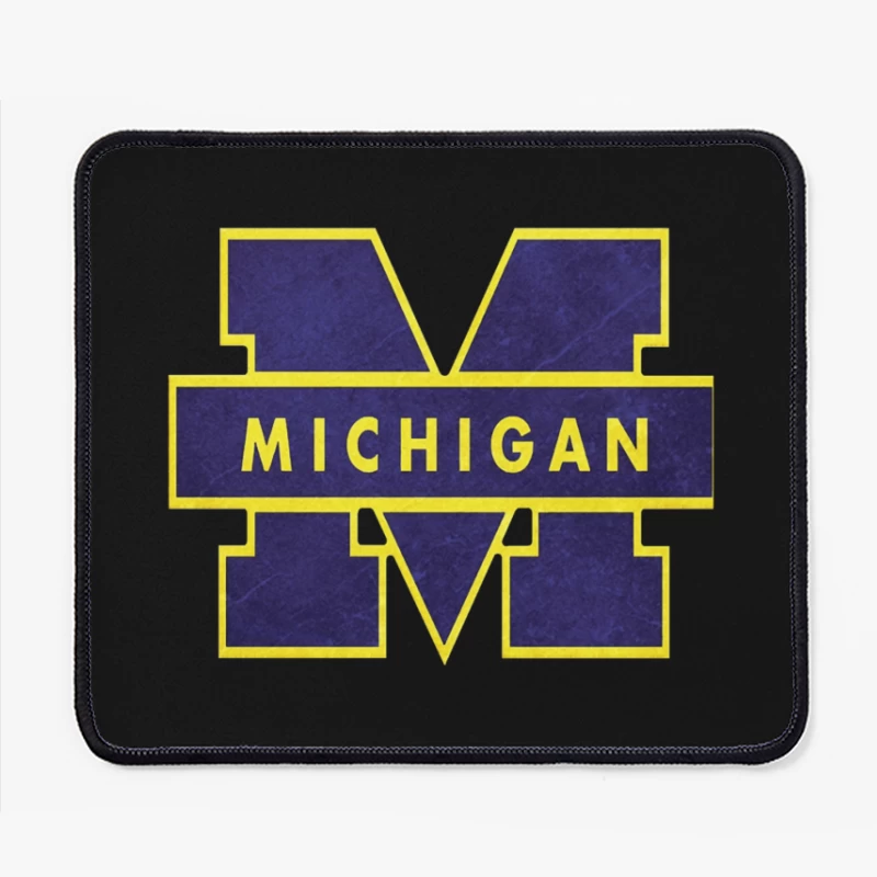 University of Michigan Athletic Block M Logo in Navy and Yellow Mouse Pad