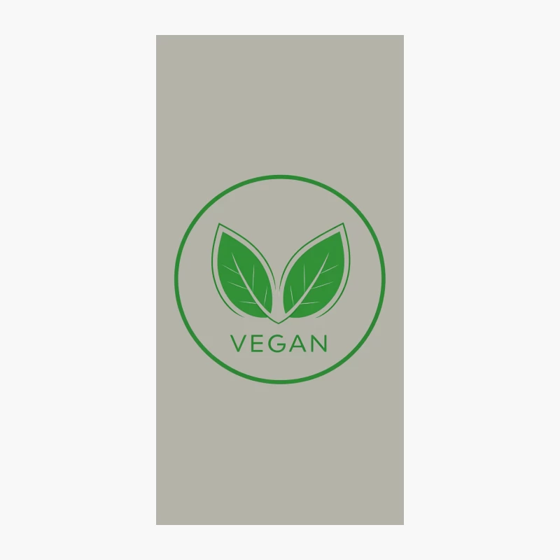 Green Vegan Logo with Leaves iPhone Case