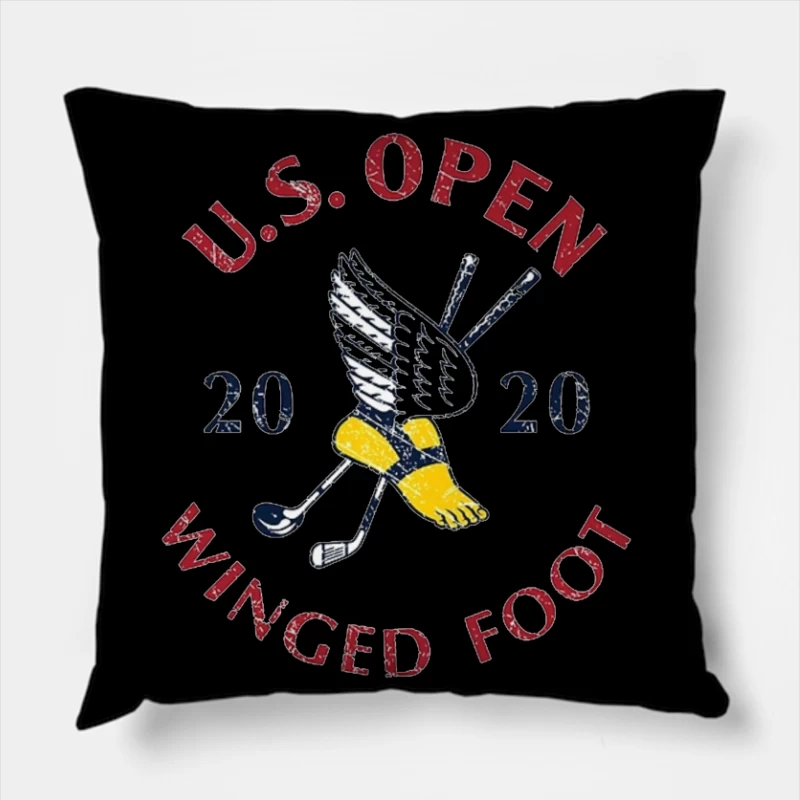 2020 US Open Golf Championship at Winged Foot Logo Design Throw Pillow