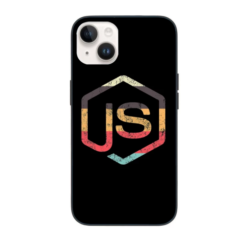 Vintage JavaScript Hexagonal Logo Design iPhone Case