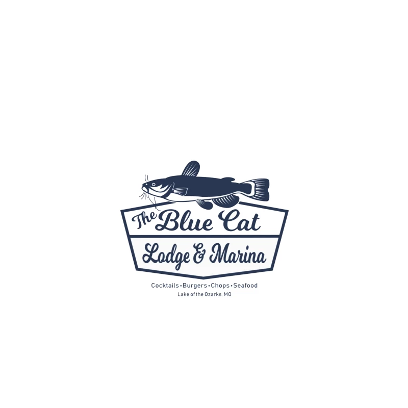 Blue Cat Lodge & Marina Restaurant Logo at Lake of the Ozarks iPhone Case