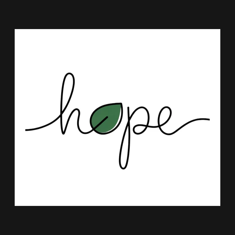 Minimalist Inspirational Hope Typography with Green Leaf Mouse Pad
