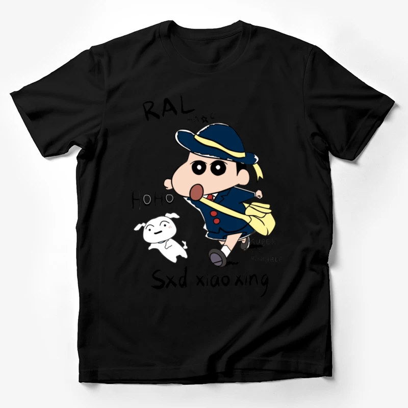 Lustiger Comic-Charakter mit Hund Herren T-Shirt