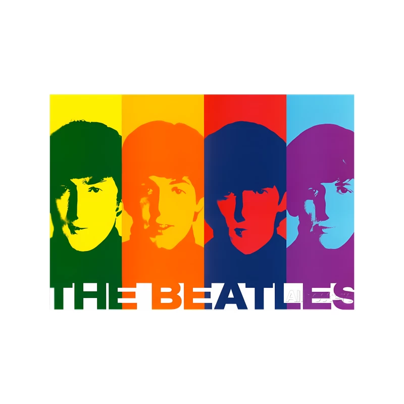 Vibrant Pop Art Portraits of The Beatles Icons Tapestry