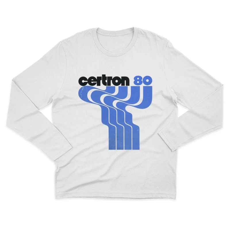 Vintage Certron 80 Blue Wave Logo Design Male Long Sleeve T-Shirt