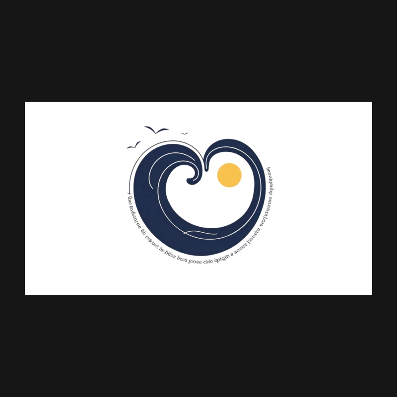 Minimalist Ocean Heart Logo with Inspirational Message Desk Mat