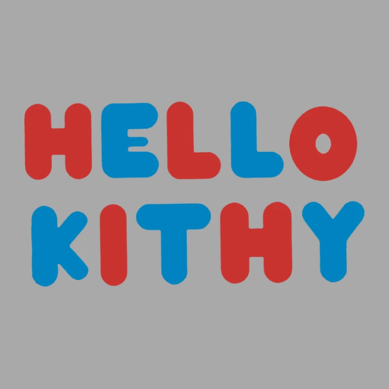 Bunter Schriftzug Hello Kithy Herren Pullover Hoodie