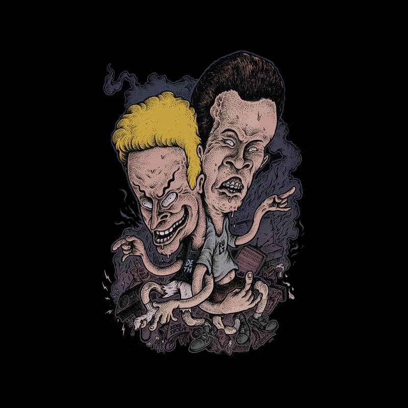 Beavis and Butt-Head Cartoon Art Tapestry