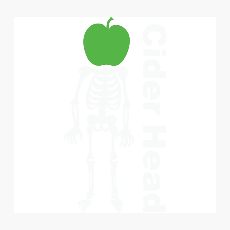 Ciderhead Cider Drinking Skeleton and Apple Throw Pillow