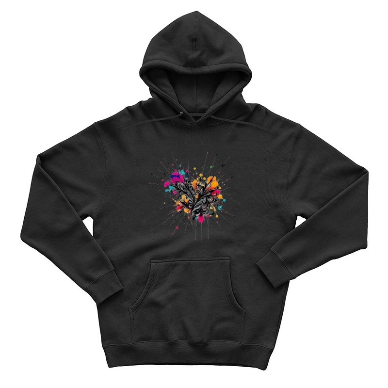 Colorful Abstract Floral Art Illustration Male Pullover Hoodie