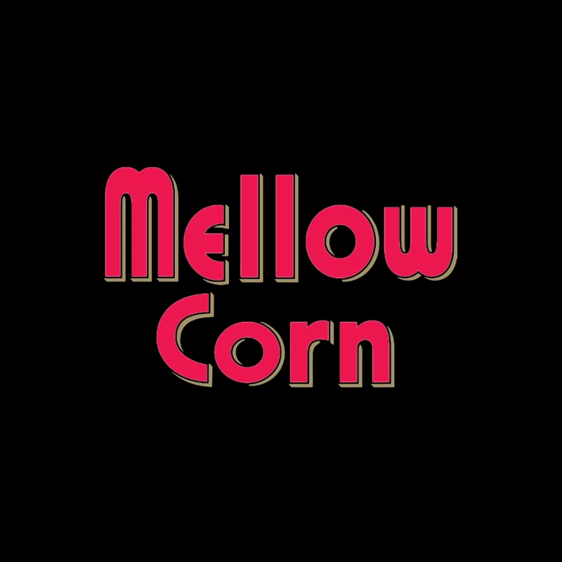 Retro Pink "Mellow Corn" Typography Logo Design Pin