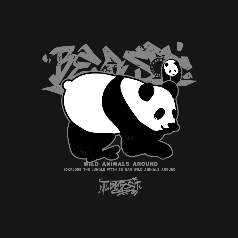 Panda-Graffiti: Wilde Tiere im Dschungel Herren T-Shirt