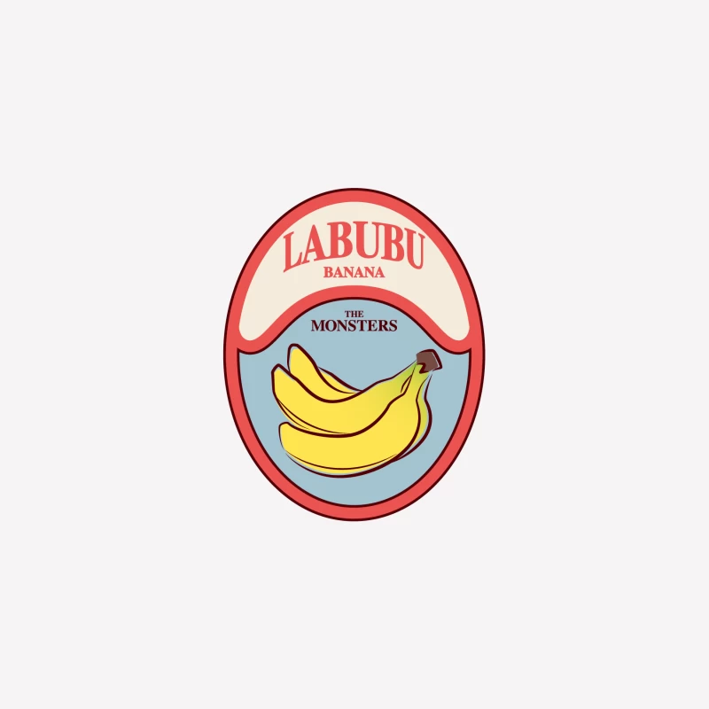 Labubu Bananen Grafik Abzeichen Damen T-Shirt