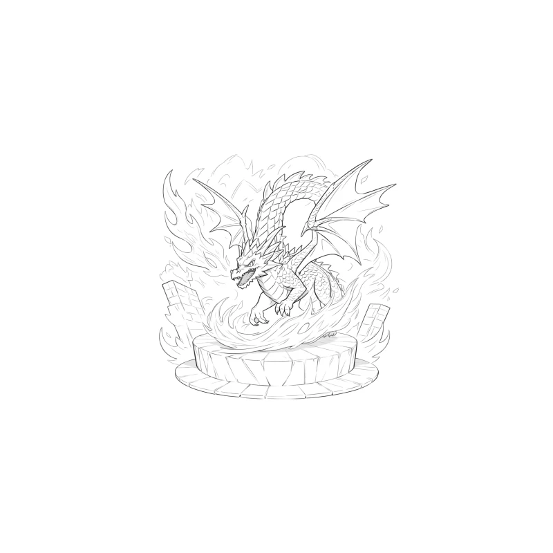 Mighty Dragon Ascending Amidst Flames iPhone Case