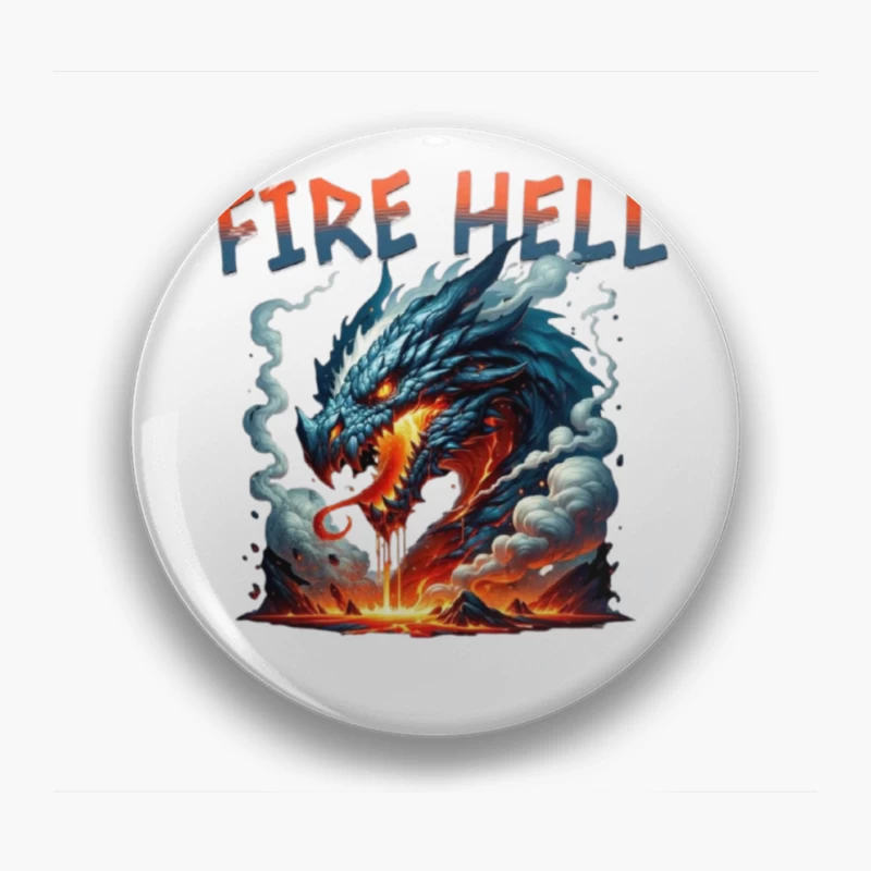 Fire Hell Dragon with Glowing Flames Pin