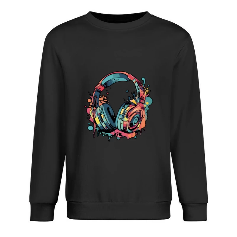 Casque coloré sur fond noir Homme Sweat-shirt à enfiler