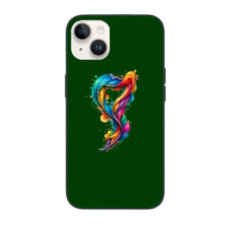 Vibrant Rainbow Swirl Abstract Digital Art iPhone Case