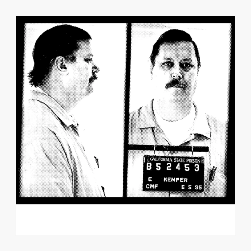 Ed Kemper Mugshot  Retro Aesthetic 80s Style Design Pin